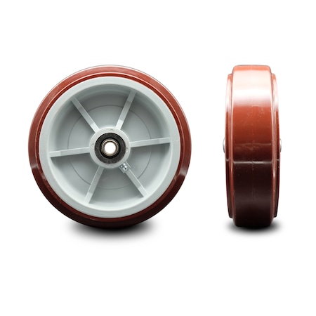 Service Caster SCC - 8" Poly on Polyolefin Wheel Only w/Roller Bearing - 1/2" Bore-800 lbs Cpty SCC-PPUR820